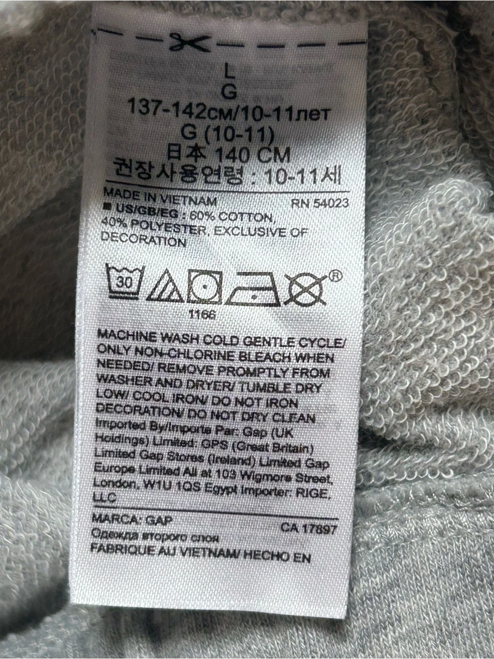 Gap Kids Shorts Girls Large 10 Gray Fleece Sweatshorts Embroidered Sequin Logo